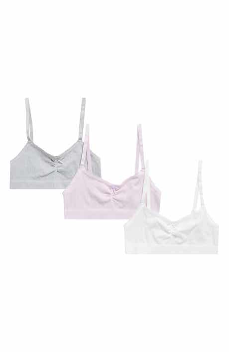 Laura Ashley Kids' 3-Pack Assorted Seamless Pointelle Bralettes