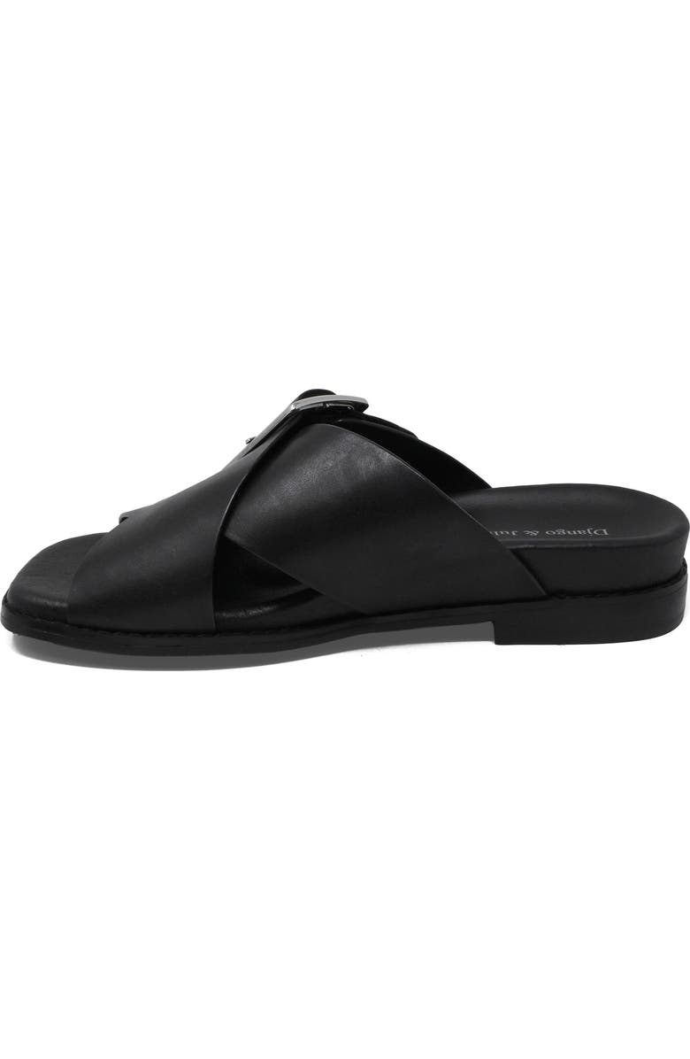 DJANGO AND JULIETTE Efri Wide Strap Flat Sandal, Alternate, color, Black Leather