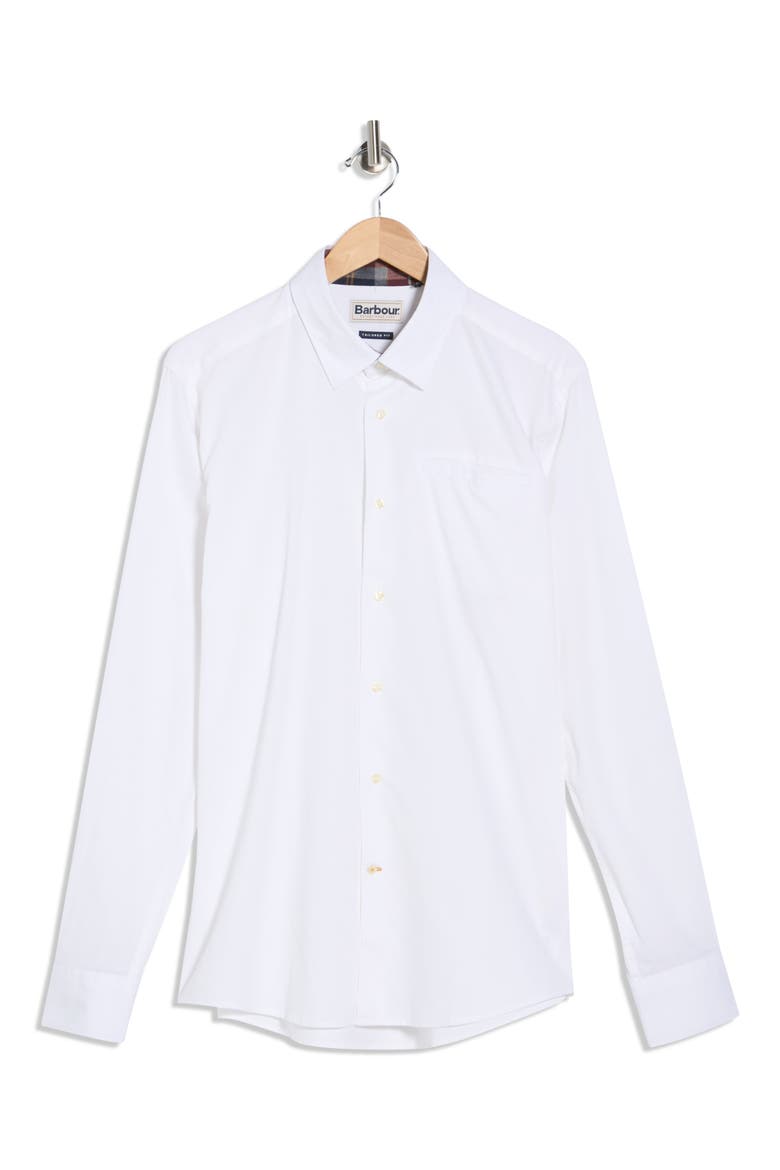 Lyle Tailored Fit Stretch Cotton Button-Up Shirt, Alternate, color, WHITE