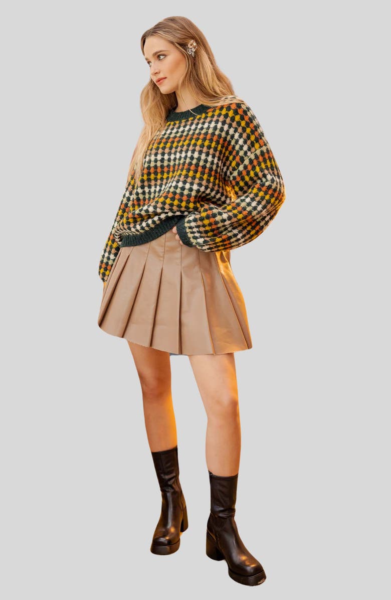 Blu Pepper Drop Shoulder Crewneck Sweater, Alternate, color, 