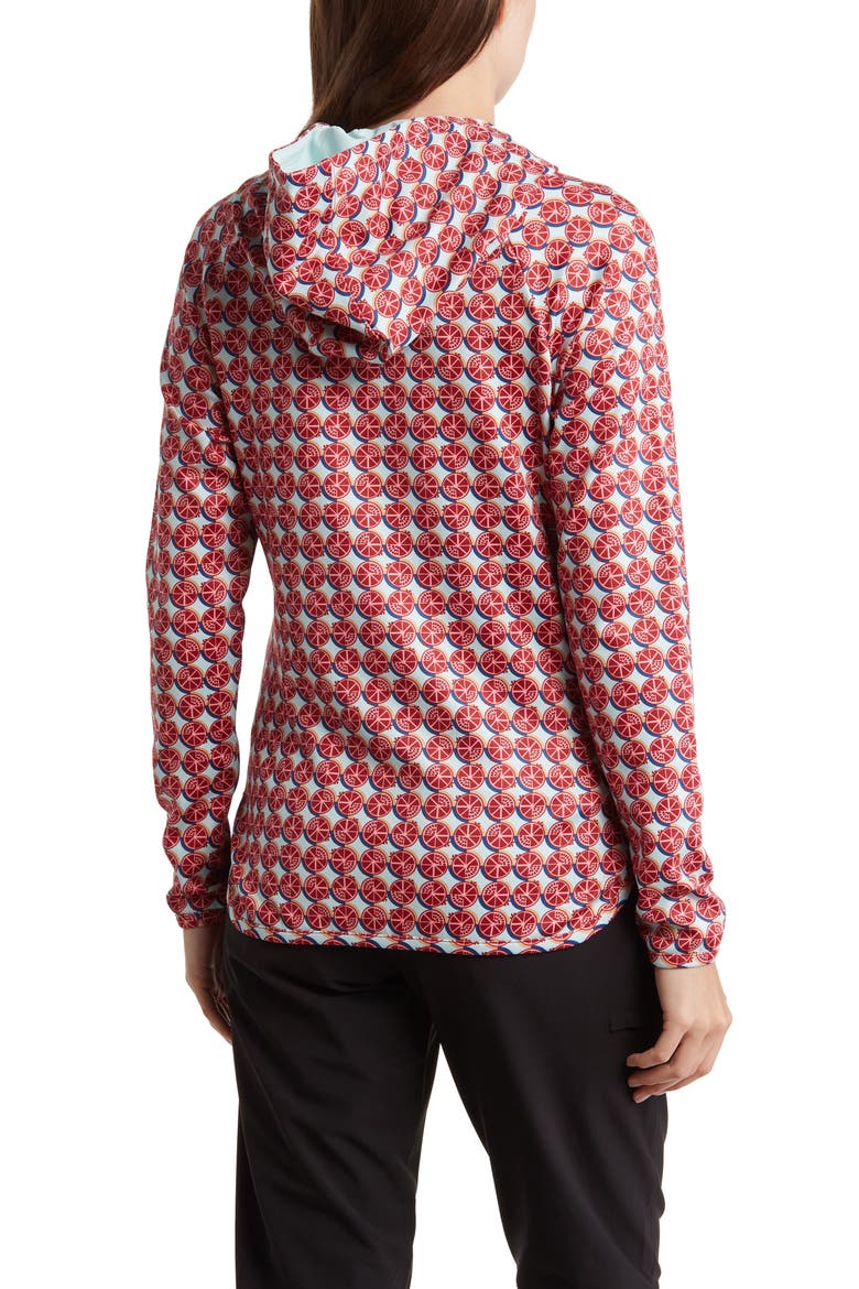 Pomegranate Geometric Golf Hoodie, Alternate, color, CORDOVAN