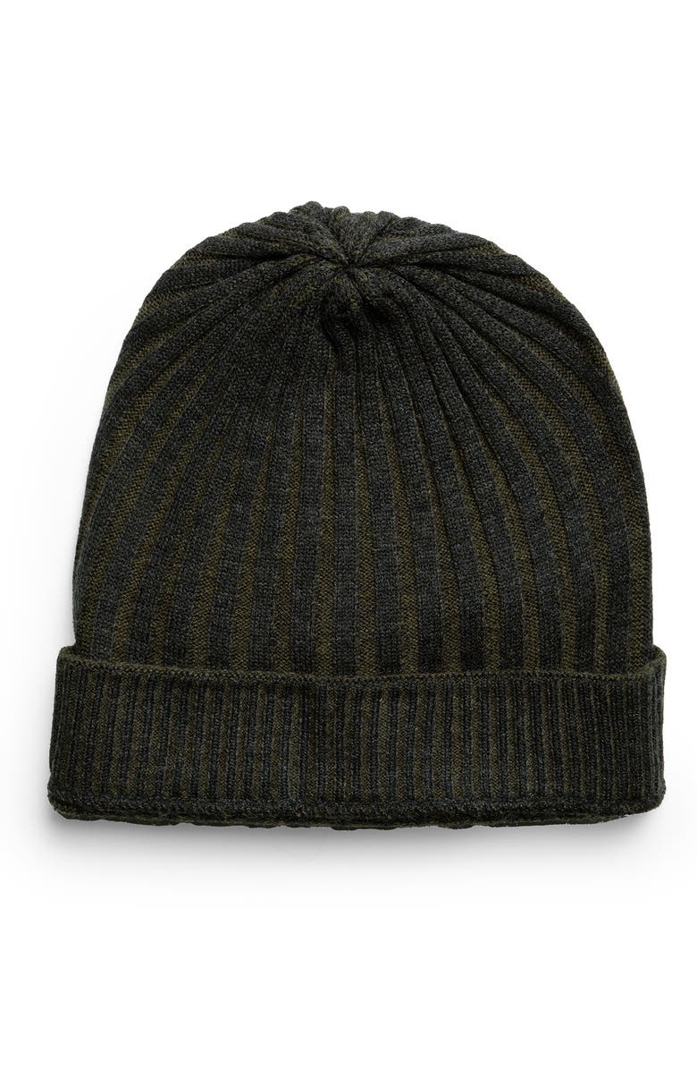 SAACHI Slouchy Rib Knit Beanie, Main, color, Green