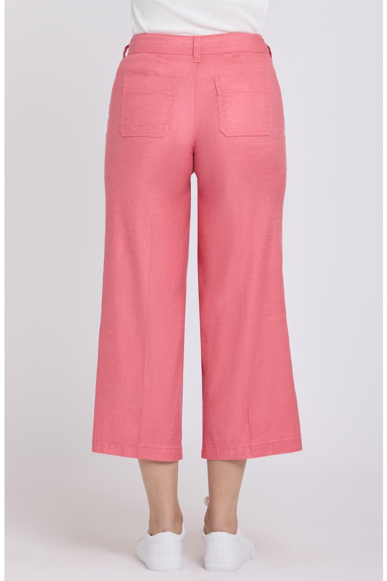 Linen Blend Crop Wide Leg Pants, Alternate, color, DESERT ROSE