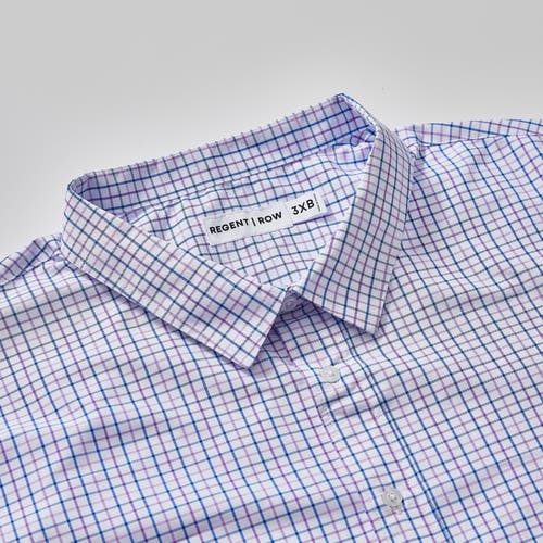 Regent Row Big And Tall Stanton Shirt Long Sleeve Button Down In Purple-pink-check