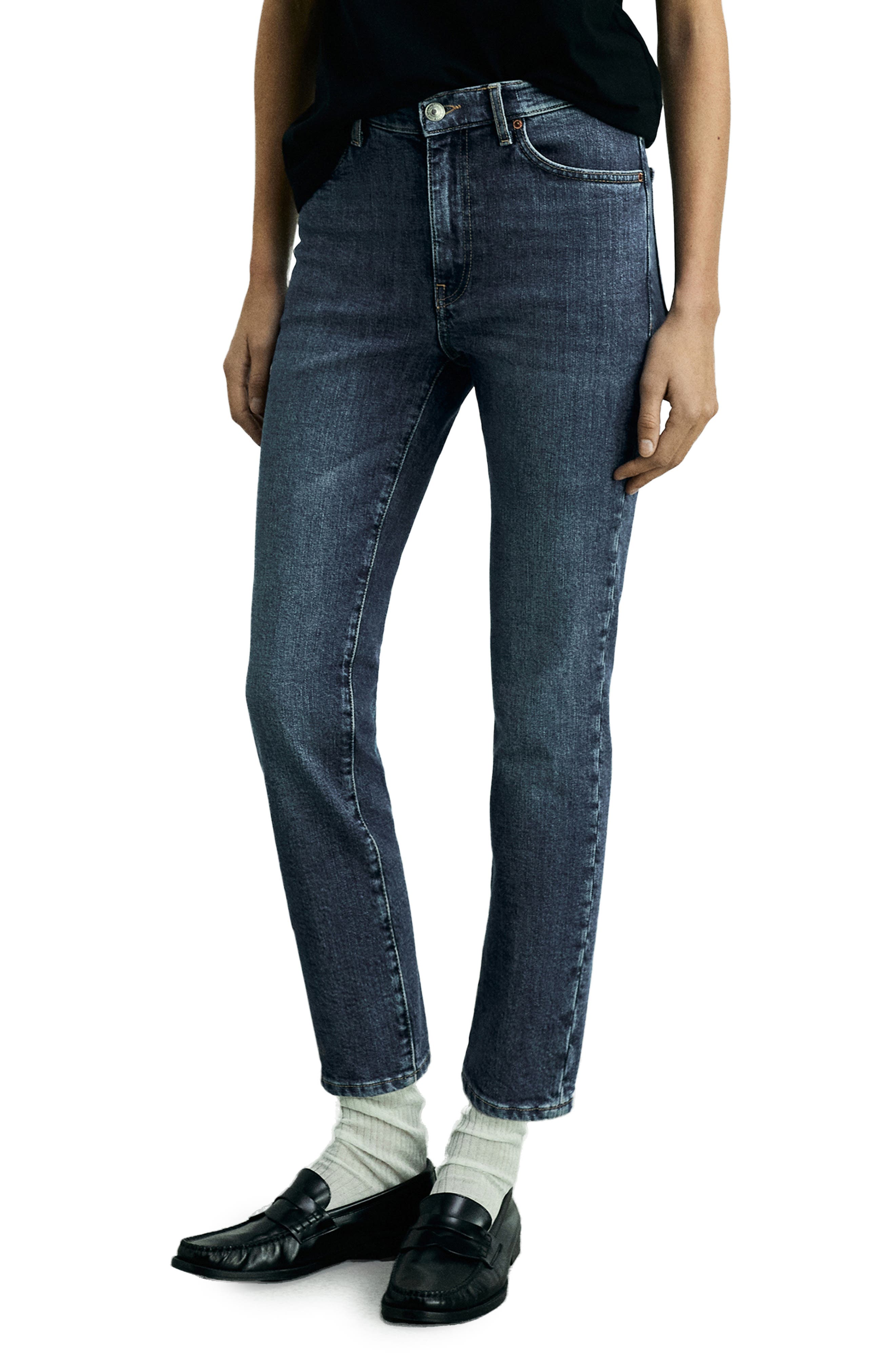 MANGO Claudia Crop Slim Fit Jeans