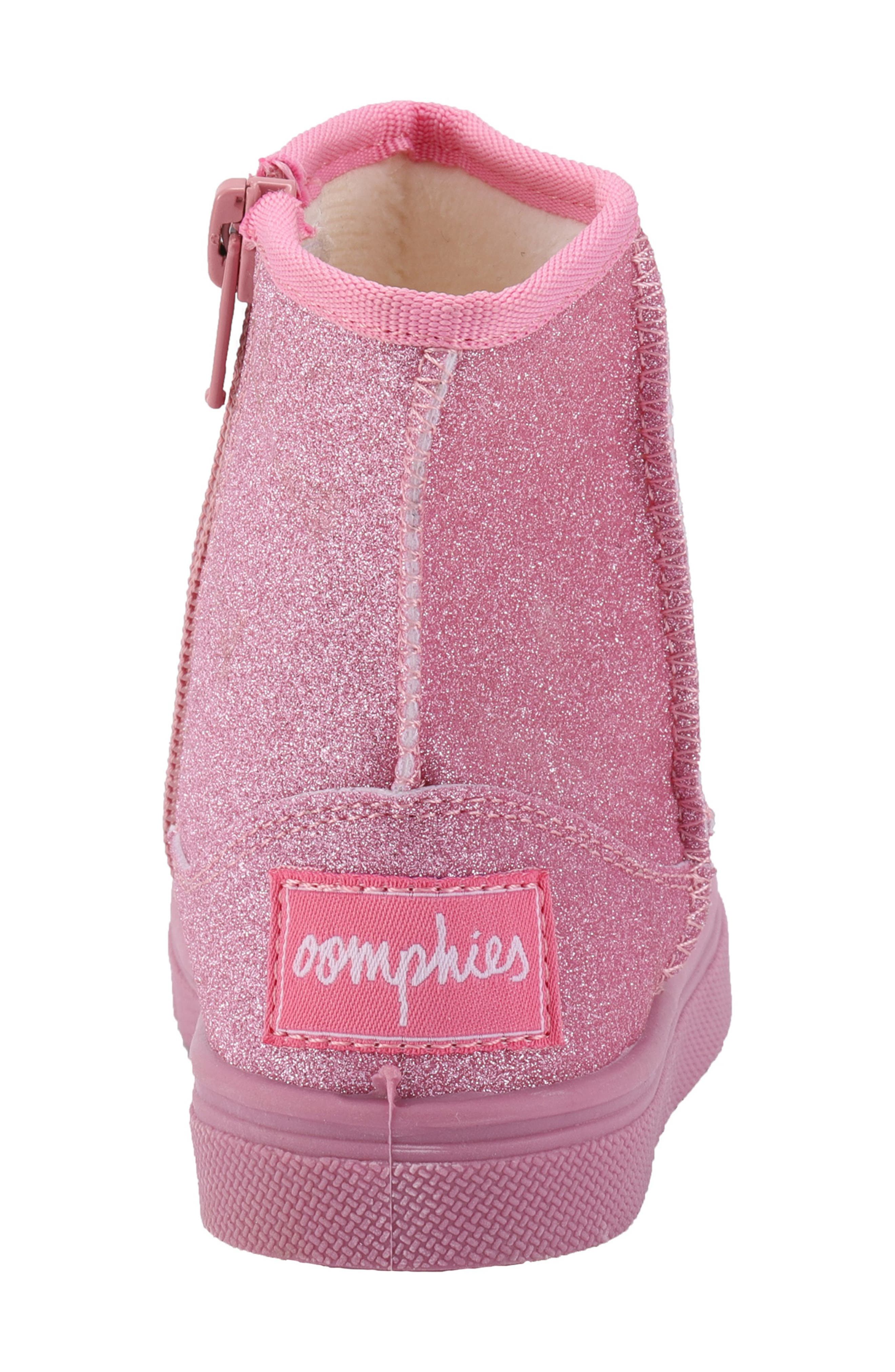 OOMPHIES Kids' Frost Glitter Faux Fur Lined Boot, Alternate, color, Pink Glitter