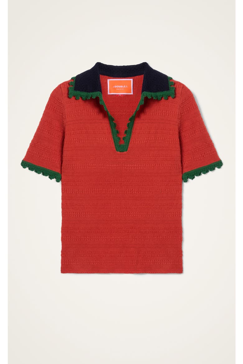 Picket Polo Top, Alternate, color, Solid Terra