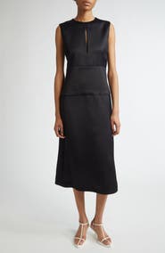 Jil Sander Sleeveless Matte Finish Satin Midi Dress