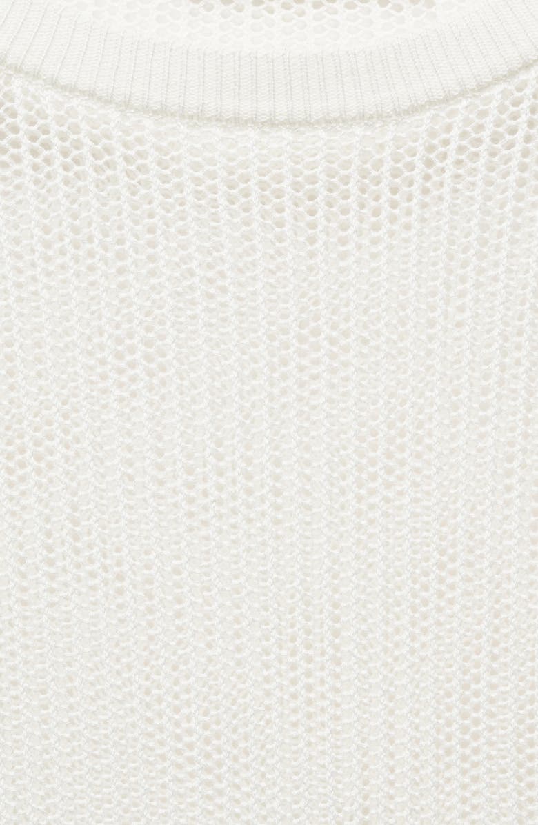 MANGO Holes Sheer Crewneck Sweater, Alternate, color,