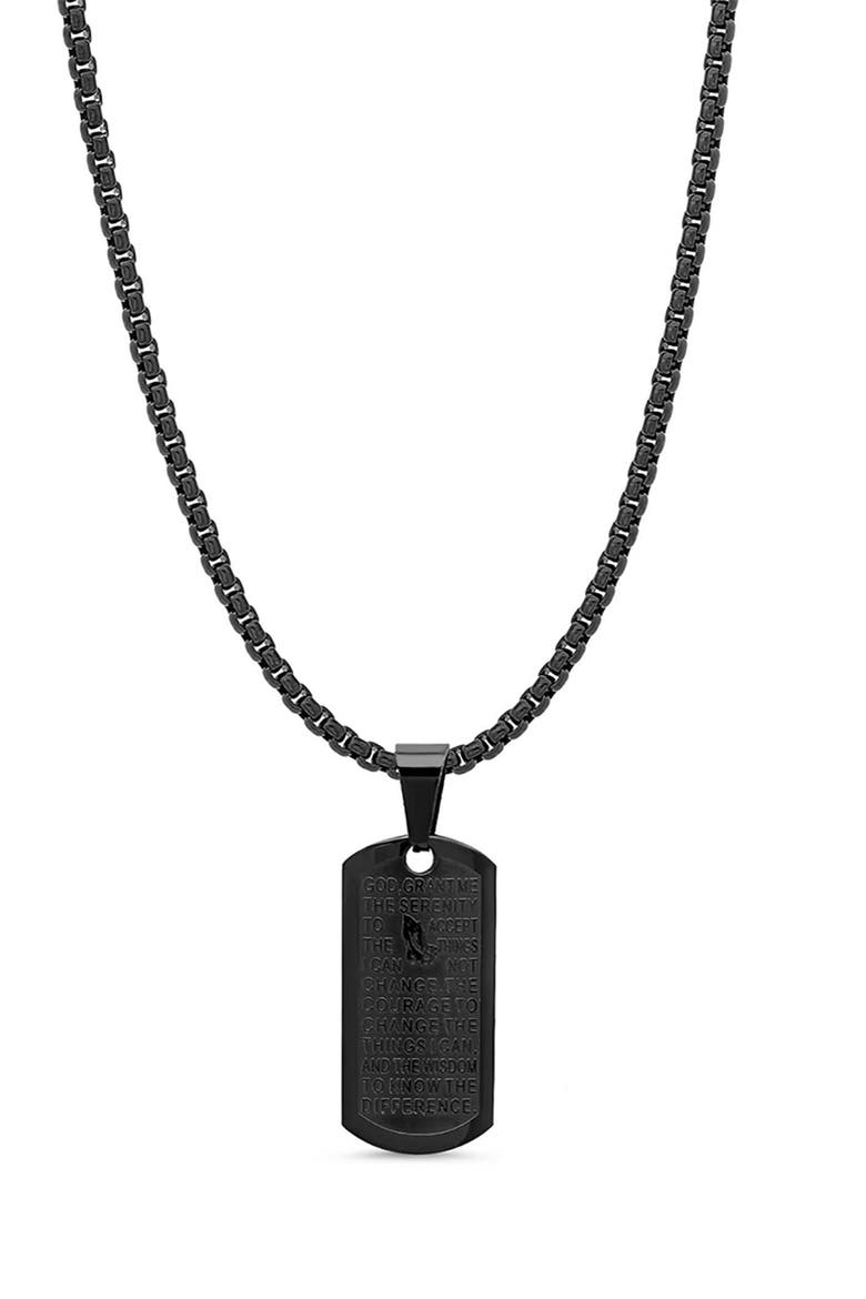 Men's Dog Tag Pendant Necklace, Main, color, BLACK