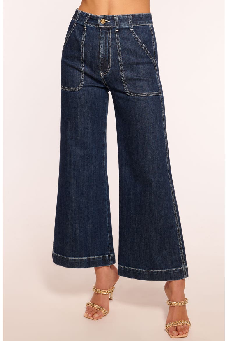 Theodora High Waist Wide Leg Ankle Jeans, Alternate, color, DARK WASH