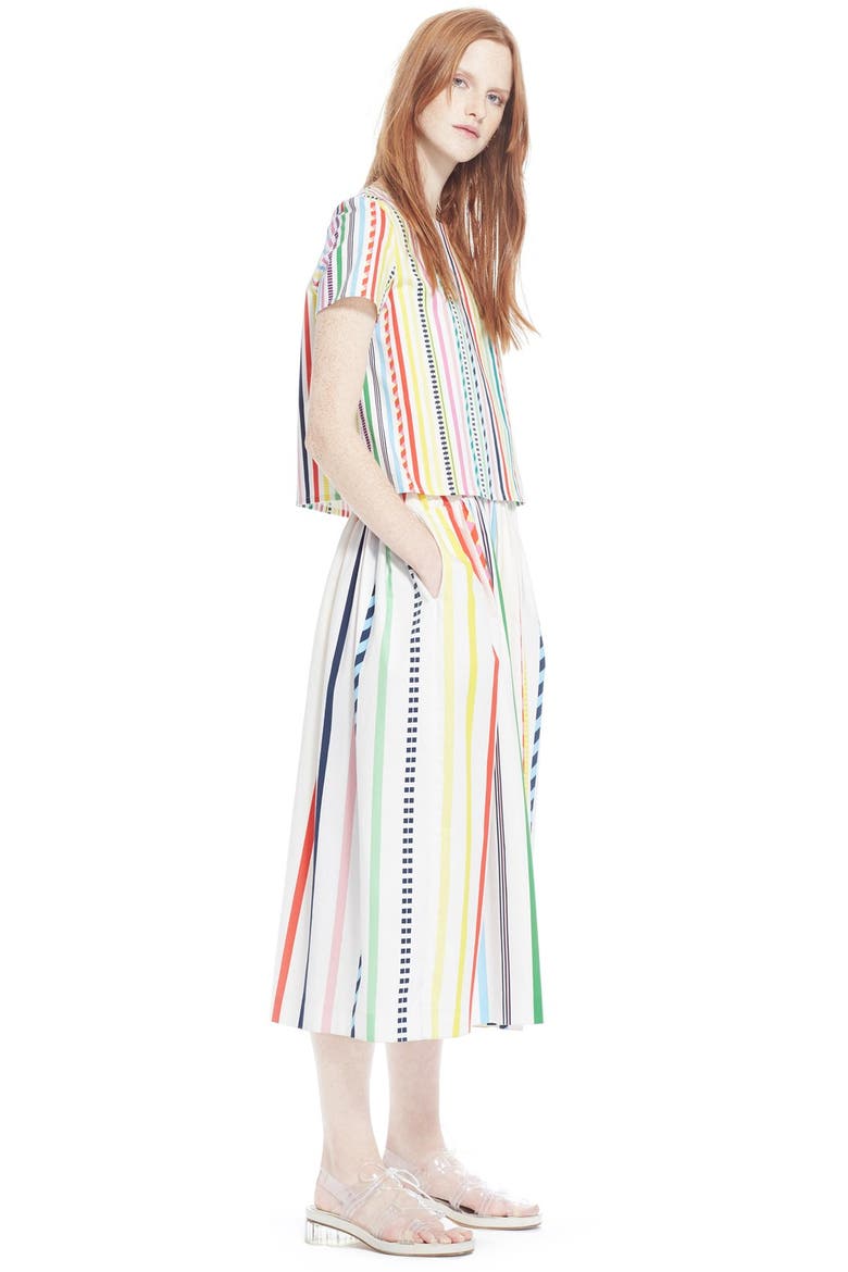 Candy Stripe Print Popover Dress, Alternate, color, MULTI