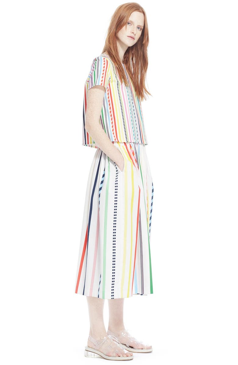 Mira Mikati Candy Stripe Print Popover Dress, Alternate, color, 