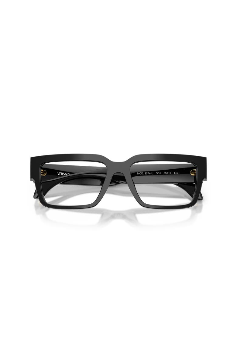 Versace 55mm Rectangle optical glasses, Alternate, color, Black