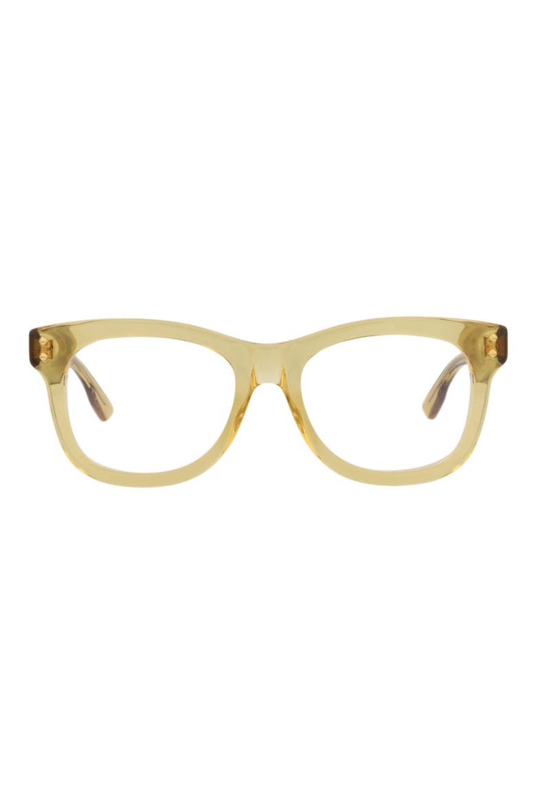 53mm Square Optical Glasses, Main, color, YELLOW YELLOW TRANSPARENT