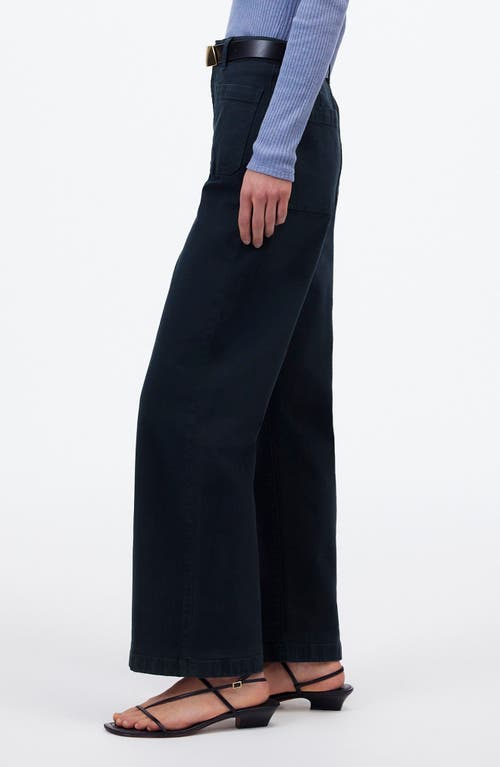 Madewell The Emmett Patch Pocket Wide Leg Pants In Dark Navy