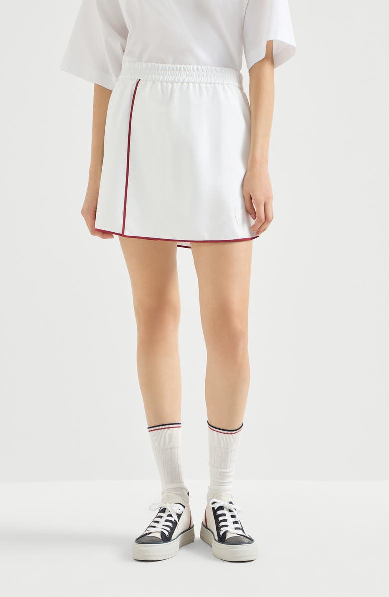 Brunello Cucinelli Mini skirt with logo, Main, color, White
