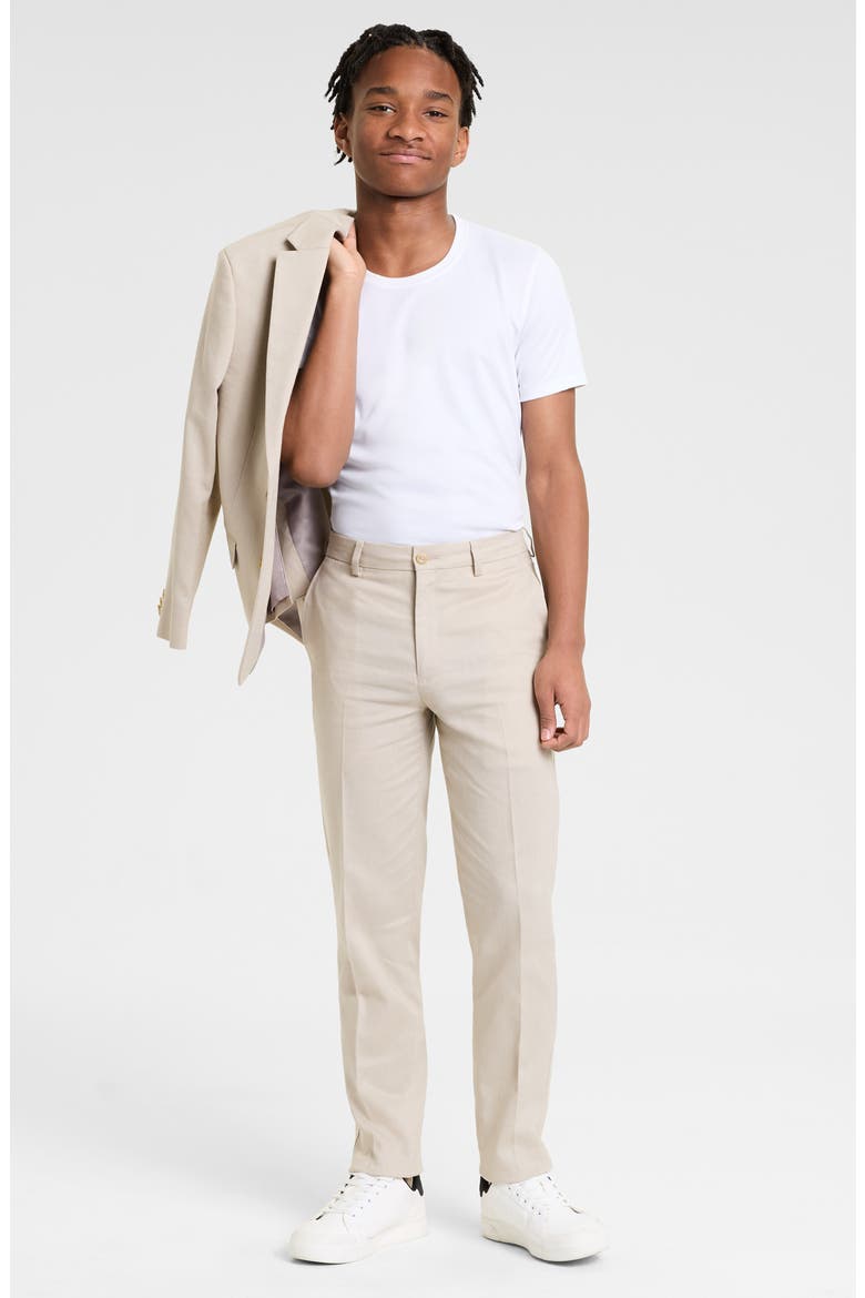 Kids' Linen Blend Suit Pants, Alternate, color, KHAKI