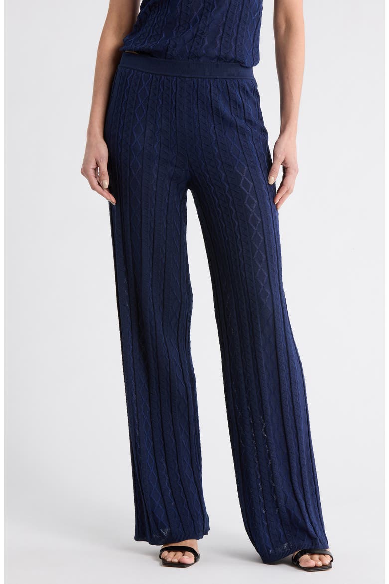 Cotton Blend Sweater Pants, Main, color, NAVY TONES