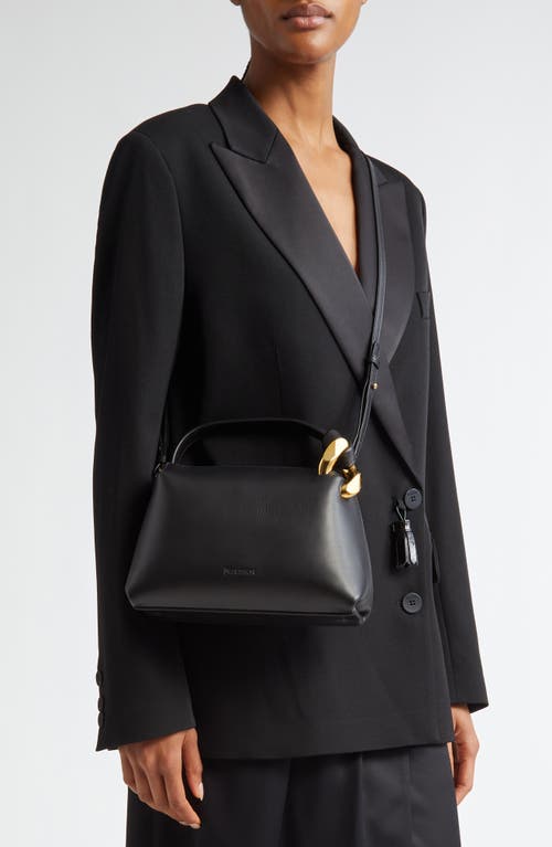 Jw Anderson Small Jwa Corner Leather Crossbody Bag In Black