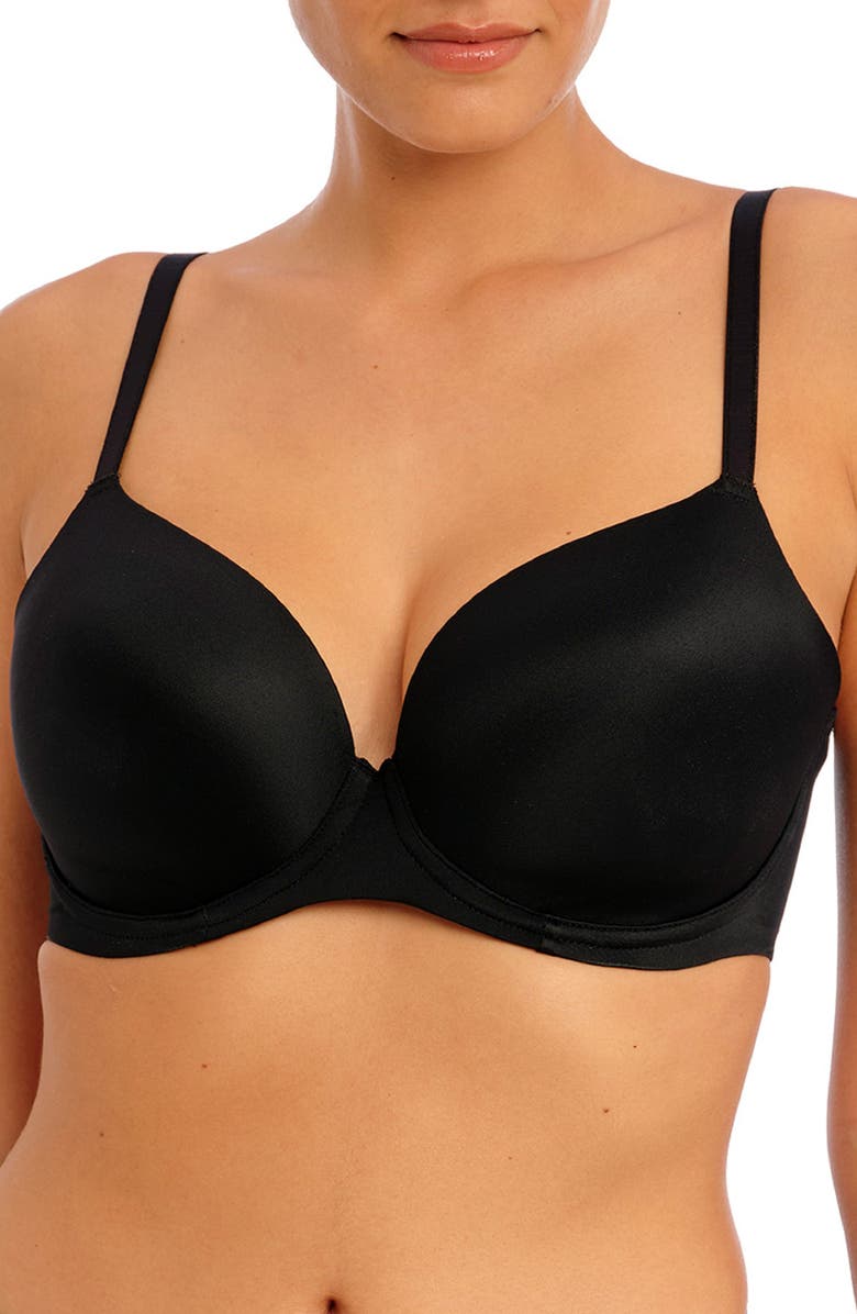 Freya Undetected Underwire Convertible T-Shirt Bra, Main, color, Black
