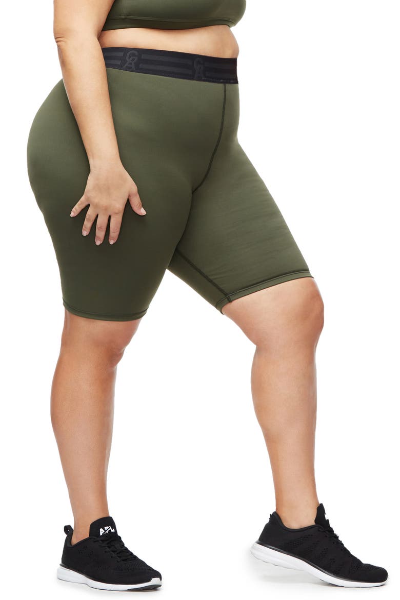 Icon High Waist Bike Shorts, Alternate, color, OLIVE002