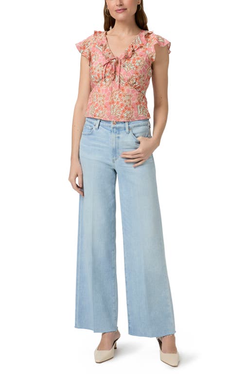 PAIGE PAIGE ANESSA RAW HEM HIGH WAIST WIDE LEG JEANS
