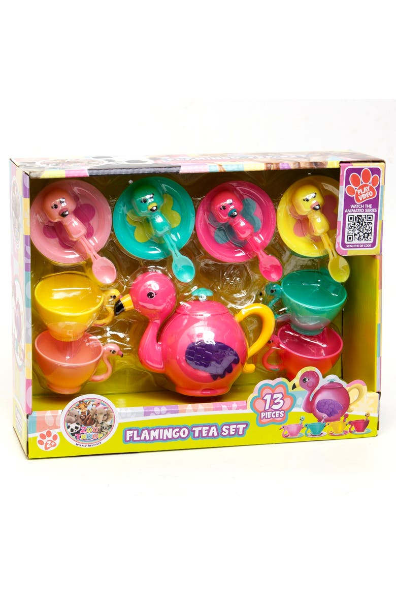 Flamingo Animal Tea Party Set, 13 Pieces, Alternate, color, Multicolored