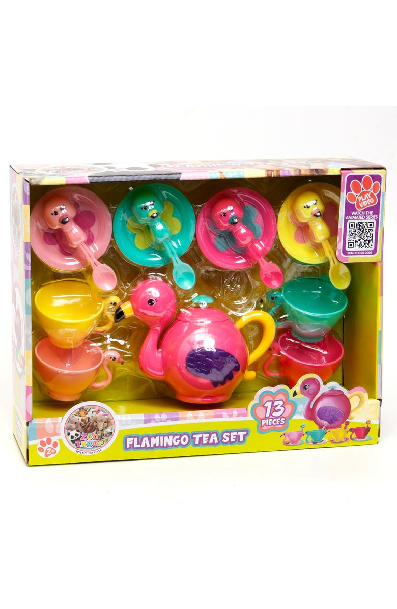 Zoo Troop Flamingo Animal Tea Party Set, 13 Pieces, Alternate, color, Multicolored
