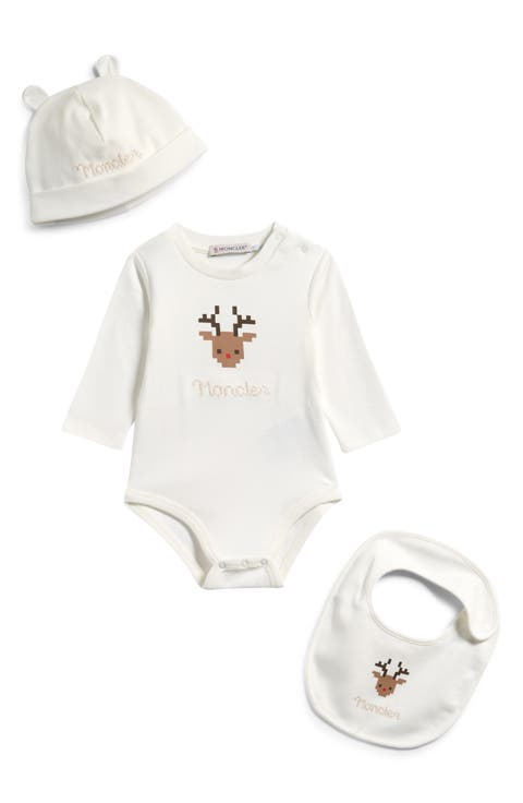 Reindeer Bodysuit, Cap & Bib Set