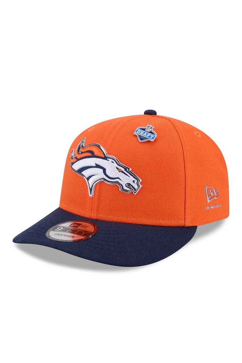 Men's New Era  Orange/Navy Denver Broncos 2026 NFL Draft On Stage Pre-Curved 9FIFTY Snapback Hat, Main, color, Orange