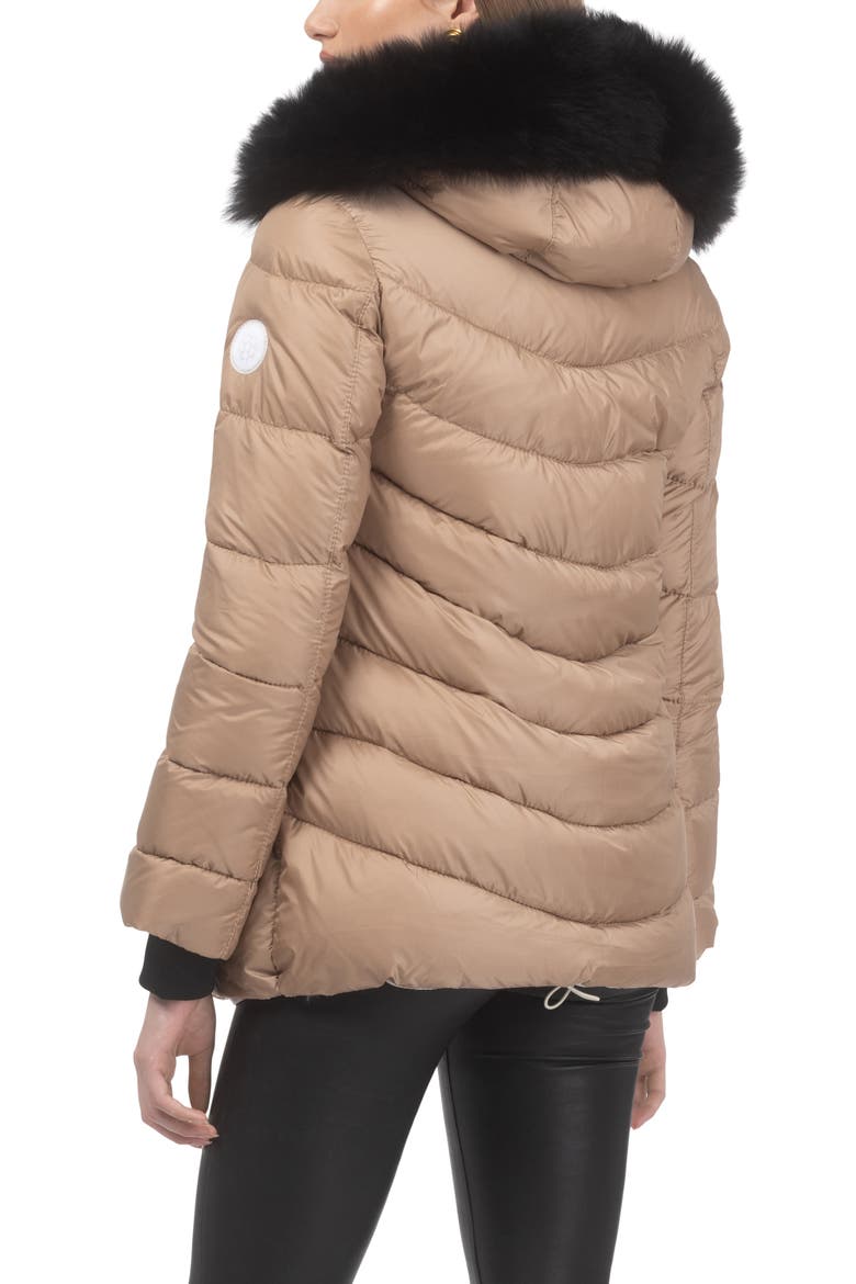 Apres-Ski Jacket With Detachable Toscana Hood Trim, Alternate, color, CAMEL/BLACK