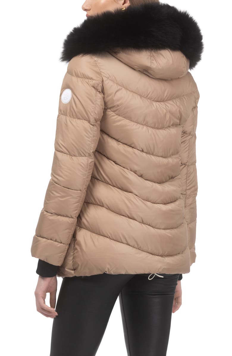 GORSKI Apres-Ski Jacket With Detachable Toscana Hood Trim, Alternate, color, Camel/Black