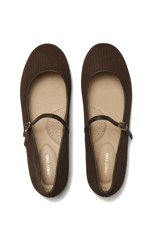 Lands' End Classic Corduroy Mary Jane Flats In Brown