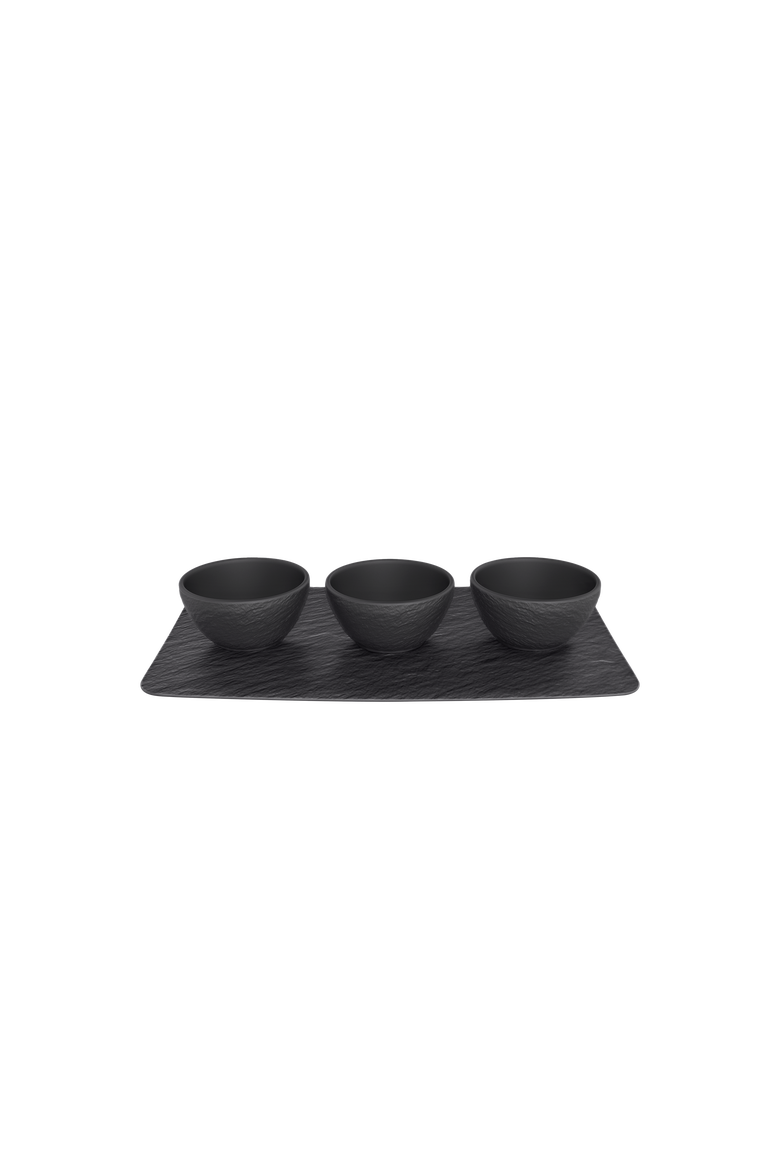 Manufacture Rock Dip Bowl & Tray, Main, color, black