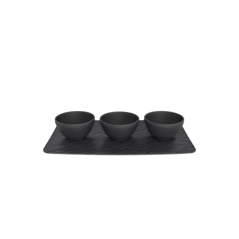 Manufacture Rock Dip Bowl & Tray (4 pieces)