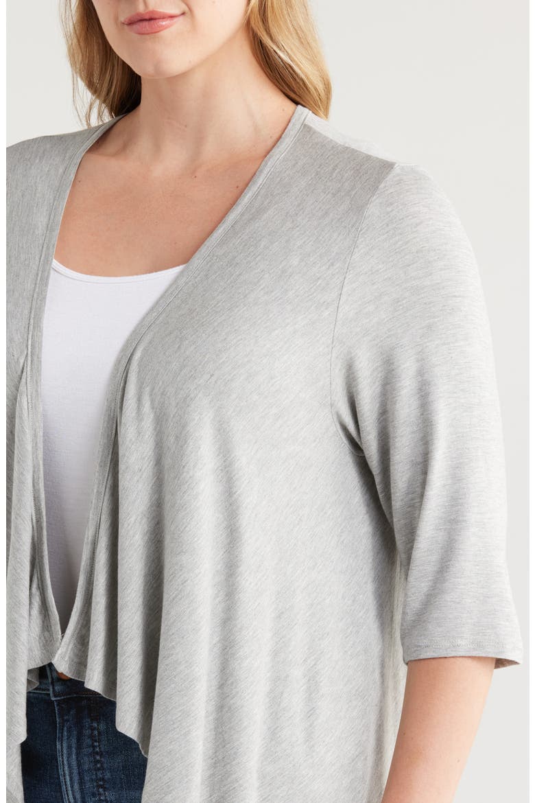 Open Front Cardigan, Alternate, color, HEATHER GREY