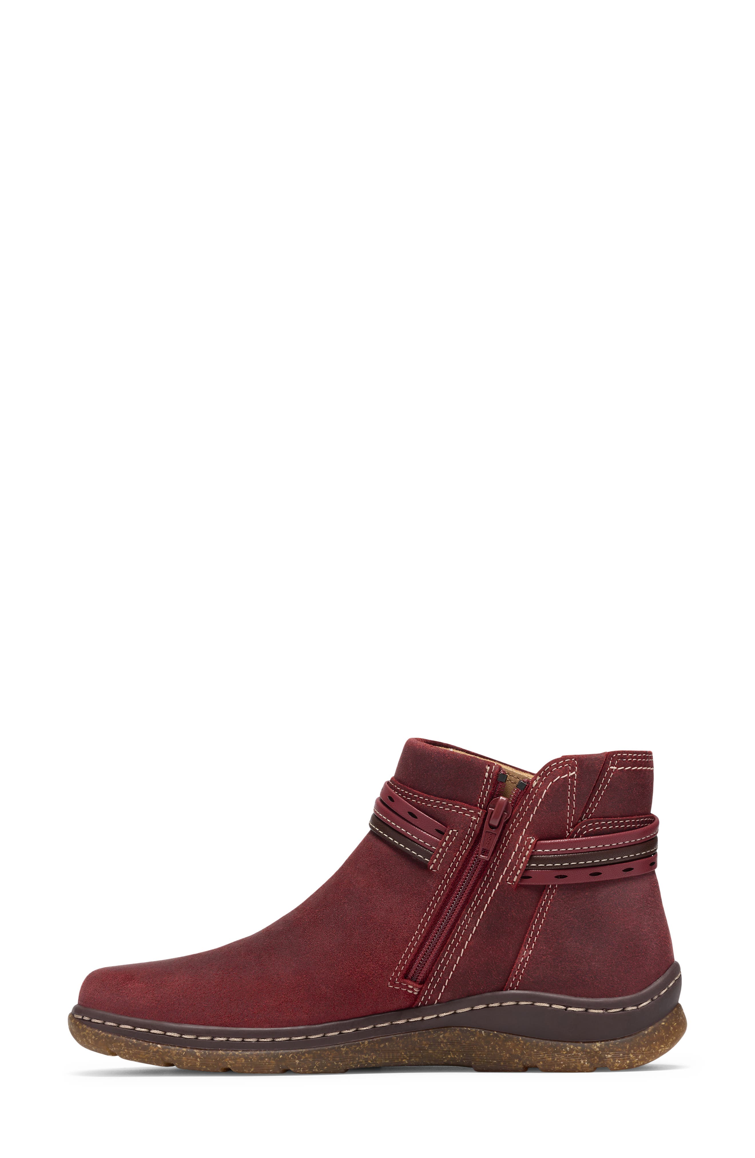 Orlene Roam Leather Bootie, Alternate, color, DARK RED