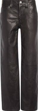 Khaite Emmet Low Waist Straight Leg Leather Pants