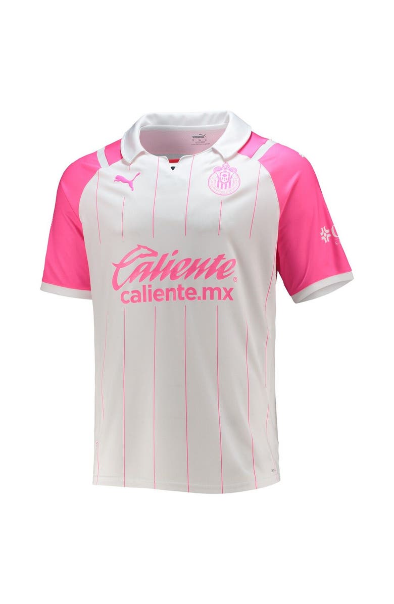 PUMA Men's Puma White/Pink Chivas 2021/22 Breast Cancer Awareness Authentic Jersey, Alternate, color, 