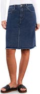 Wash Lab Denim Fray Hem Denim Skirt
