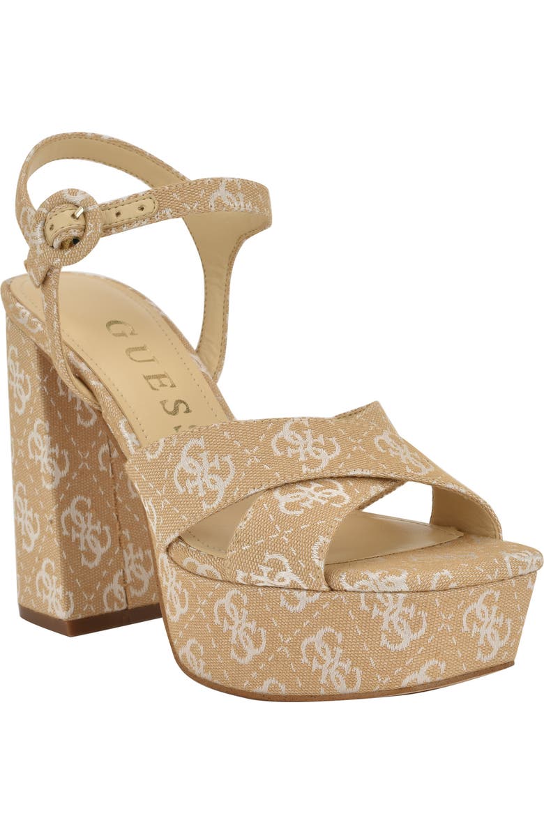 GUESS Vallenn Ankle Strap Platform Sandal, Main, color,