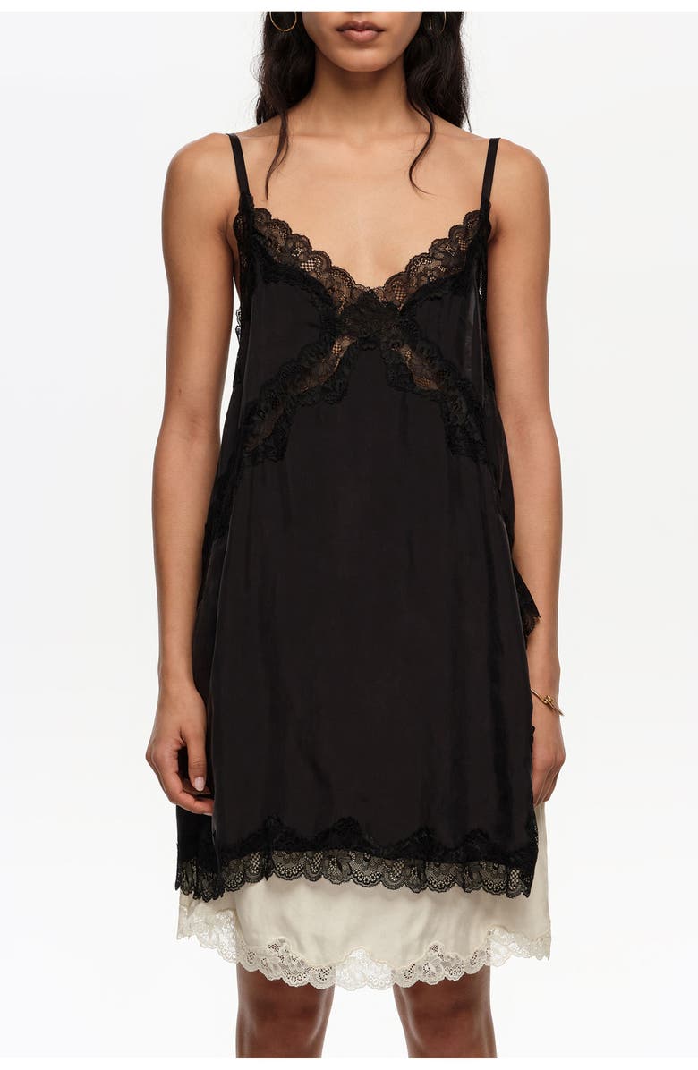 Bimba y Lola Long Lingerie Top, Main, color, Washed Black