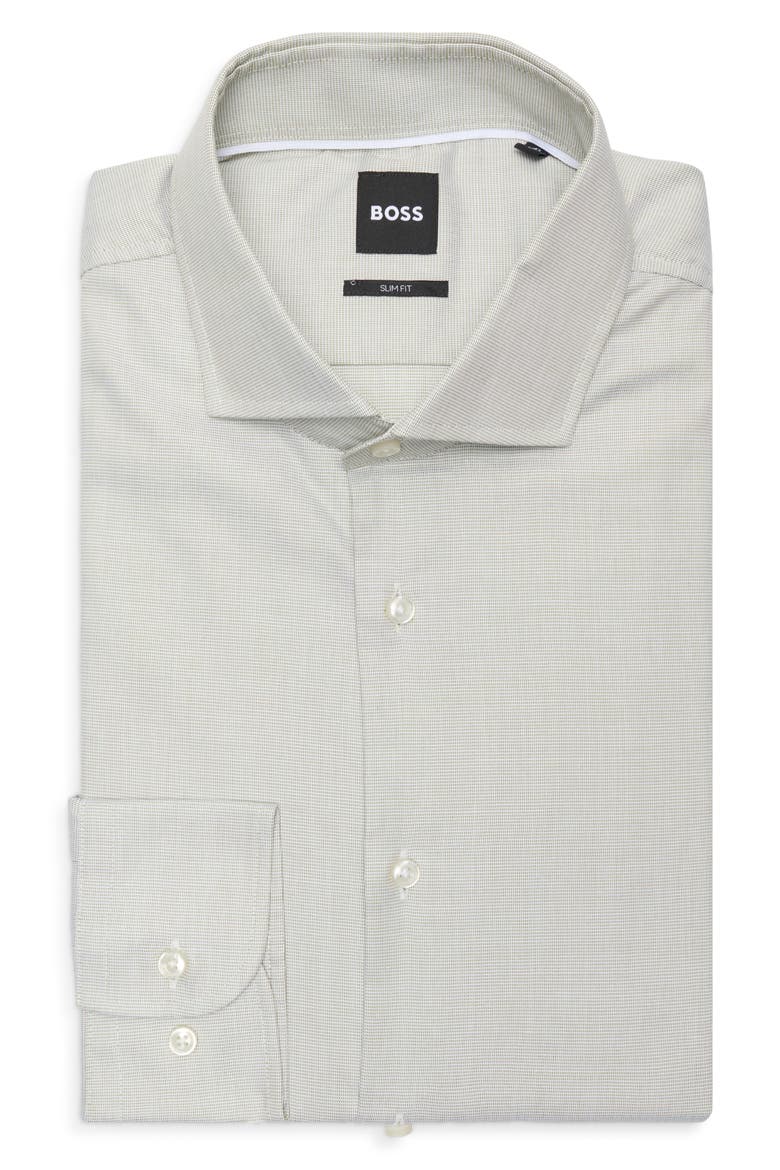 Hank Kent Slim Fit Stretch Dress Shirt, Main, color, MED GRN
