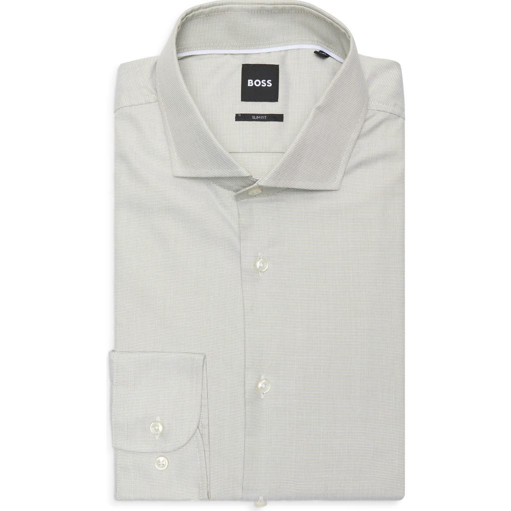 Hugo Boss Boss Hank Kent Slim Fit Stretch Dress Shirt In Gray