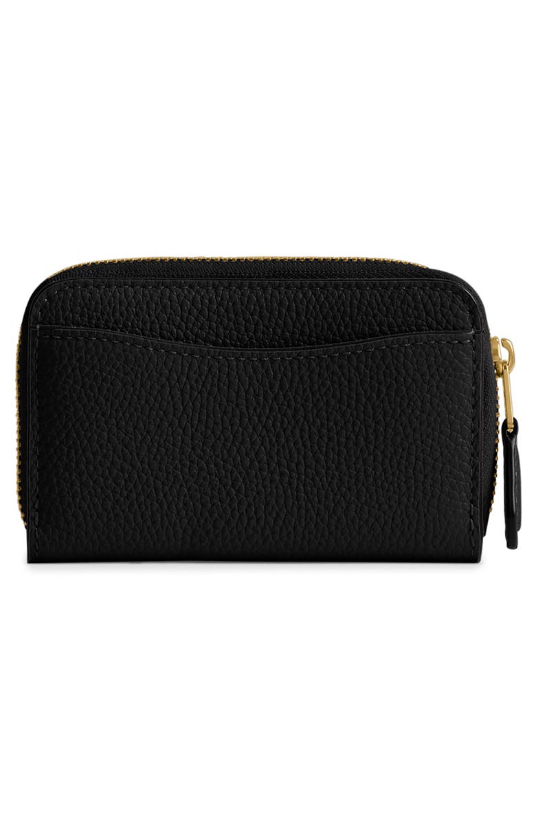 COACH Small Essential Pebbled Leather Zip Around Card Holder, Alternate, color, B4/Black