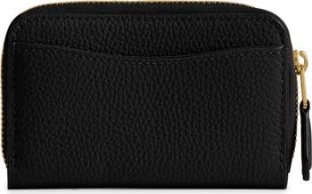 COACH Small Essential Pebbled Leather Zip Around Card Holder