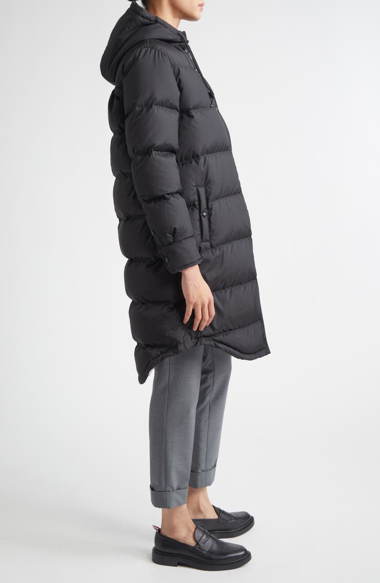 Thom Browne 4-Bar Down Coat, Alternate, color, Black