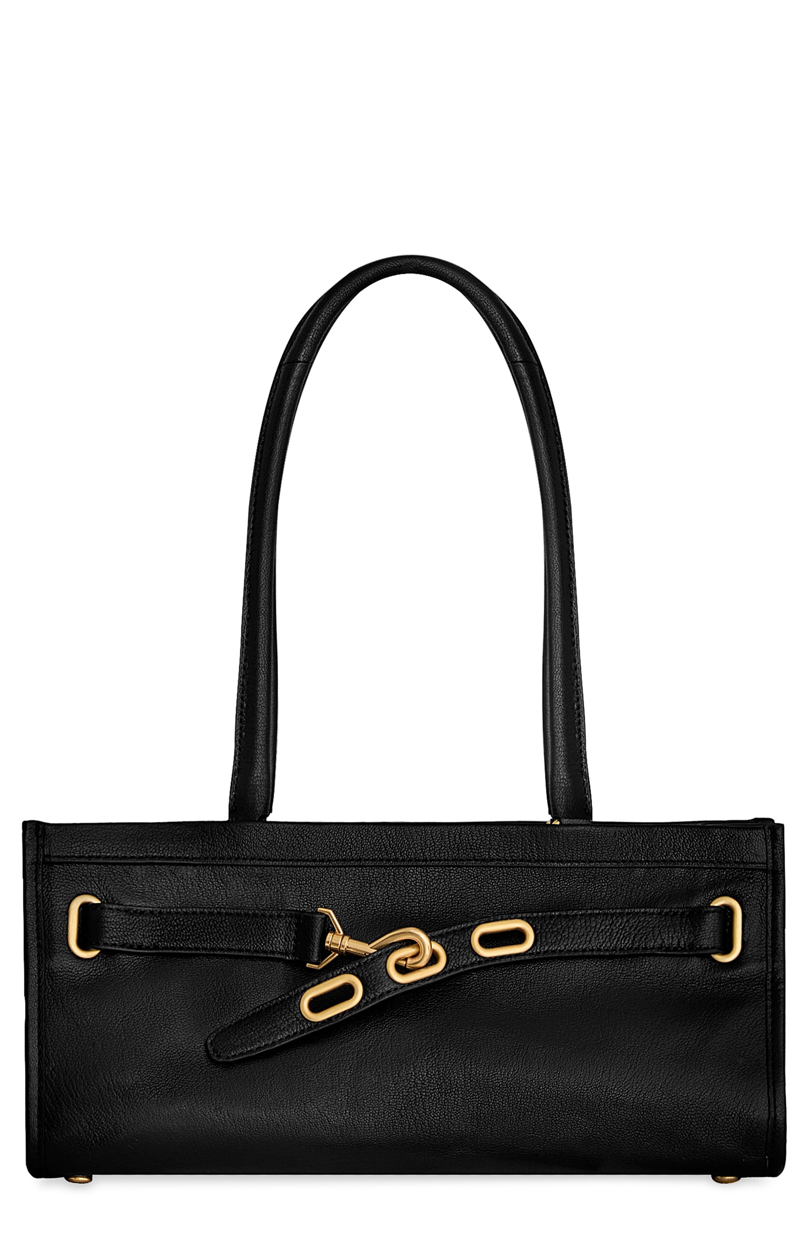 Rebecca Minkoff Crosby Leather Shoulder Bag, Main, color, Black