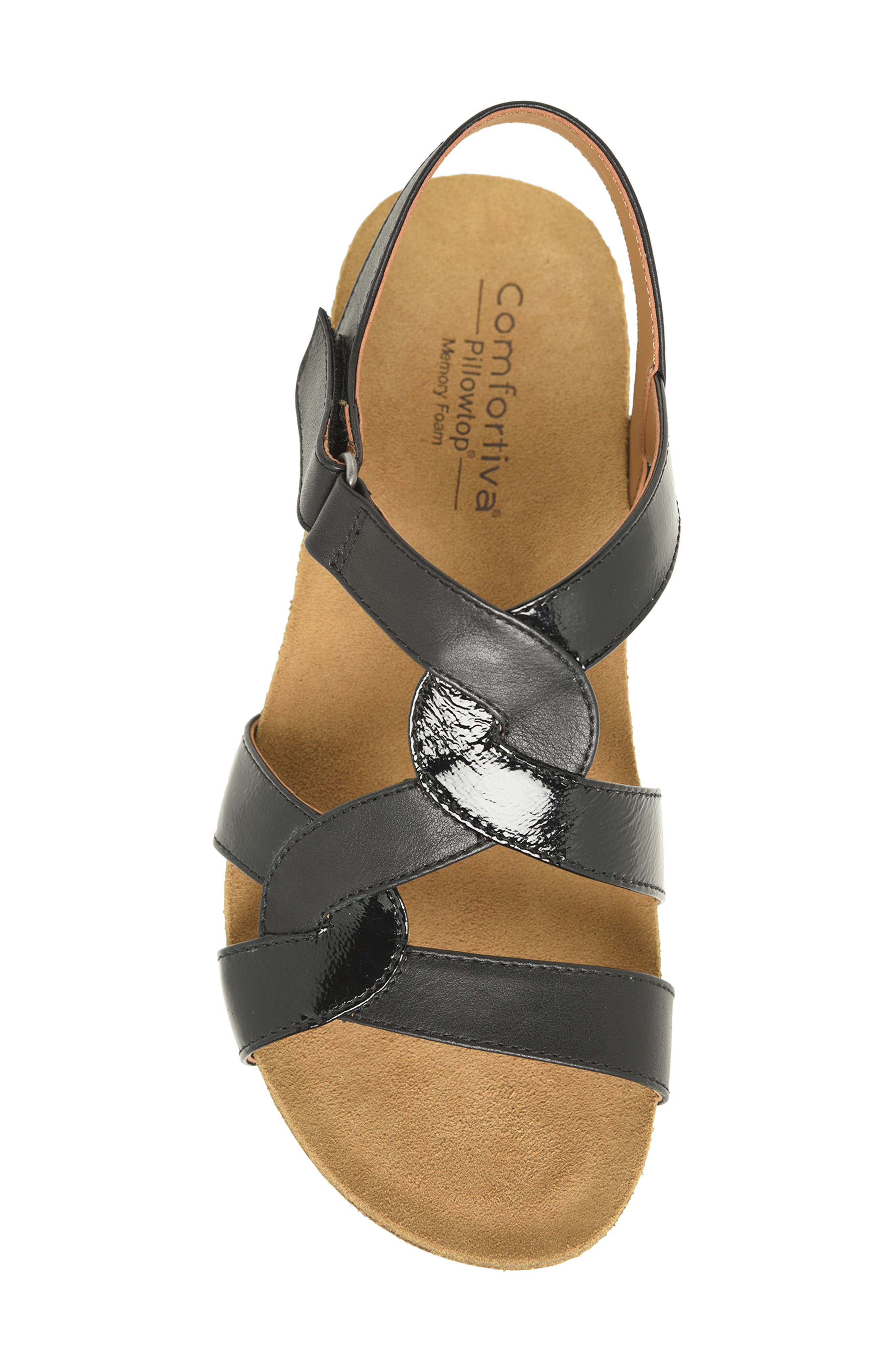 Comfortiva Garner Wedge Sandal, Alternate, color, Black
